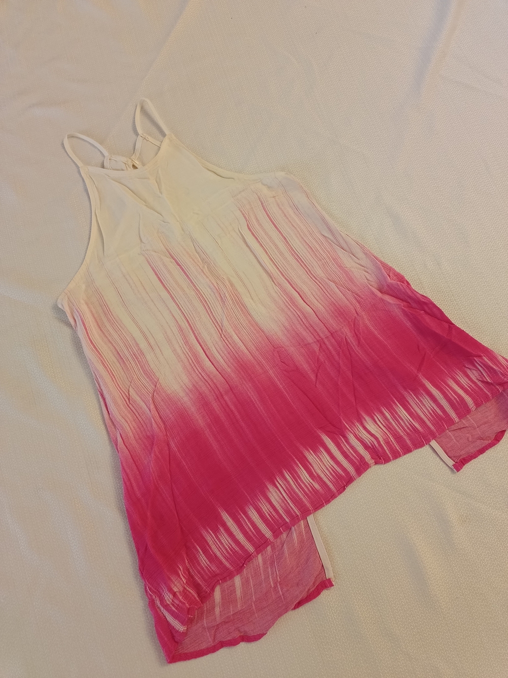 White to Hot Pink Ombre Racerback Camisole